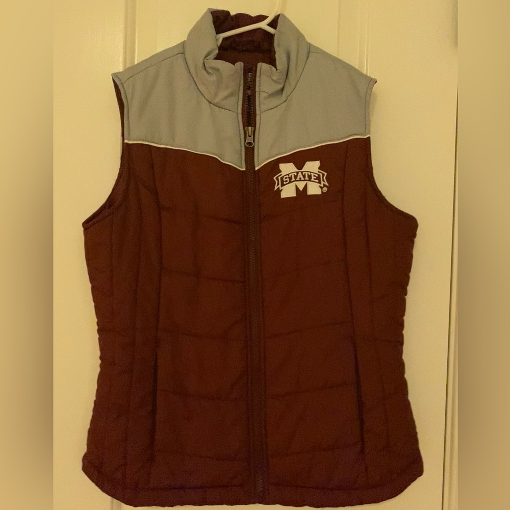 State Men's Maroon and Gray Vest